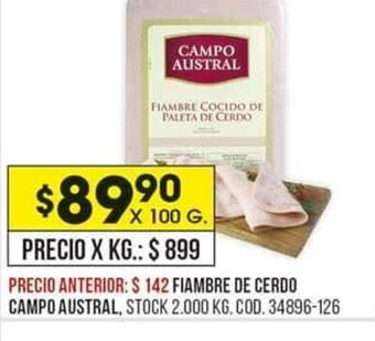 Coto Fiambre de Cerdo Campo Austral oferta