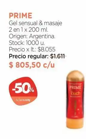 Farmacity Gel sensual & masaje oferta