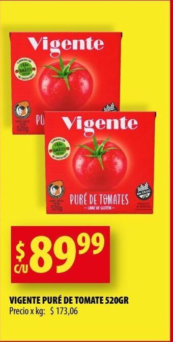 Punto Mayorista Vigente puré de tomate 520gr oferta