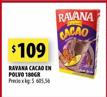Punto Mayorista Ravana cacao en polvo 180gr oferta