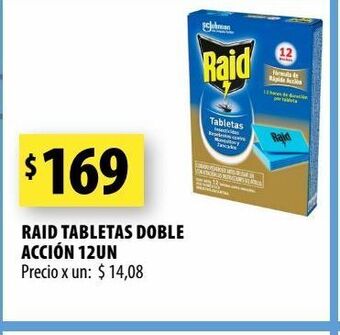 Punto Mayorista Raid tabletas doble acción 12un oferta