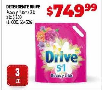 Makro Detergente drive rosas y lilas oferta