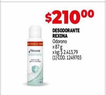 Makro Desodorante rexona odorono oferta