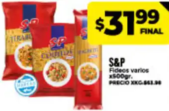 Supermayorista Vital S&P Fideos varios x 500gr. oferta