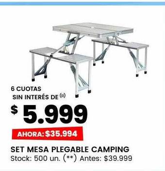 Changomas Set mesa plegable camping oferta