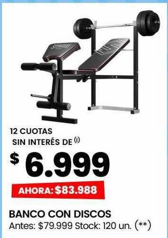 Changomas Banco con discos oferta