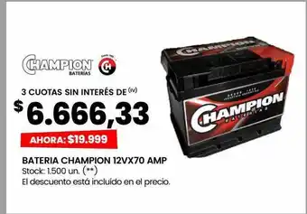 Changomas Bateria champion 12x70 amp oferta