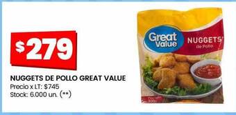 Changomas Nuggets de pollo great value oferta