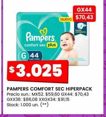 Changomas Pampers comfort sec hiperpack oferta