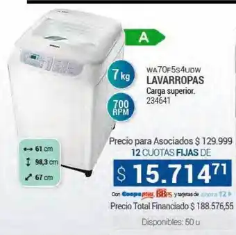 Cooperativa Obrera Wa70f5s4udw lavarropas oferta
