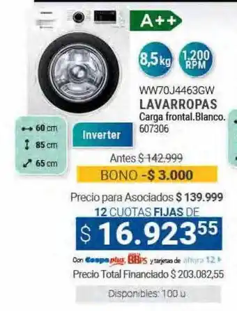 Cooperativa Obrera Ww70j4463gw lavarropas oferta