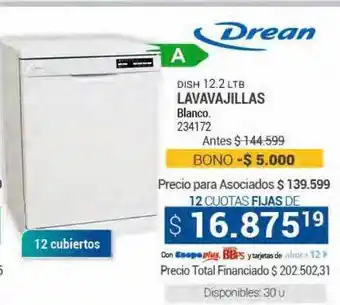 Cooperativa Obrera Dish 12.2 ltb drean lavavajillas oferta
