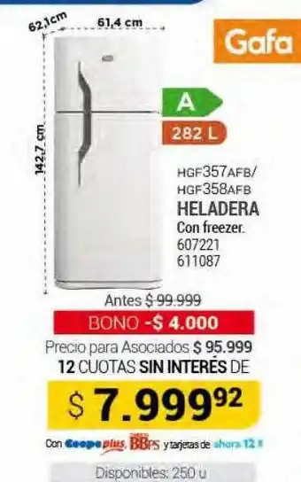 Cooperativa Obrera Hgf357afb hgf358afb heladera gafa oferta