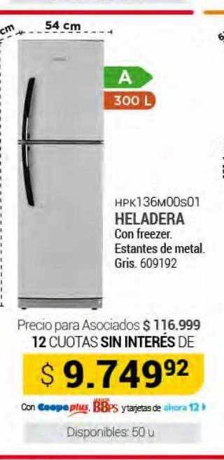 Cooperativa Obrera Hpk136m00s01 heladera oferta