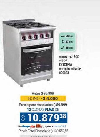 Cooperativa Obrera Country 600 visor cocina oferta
