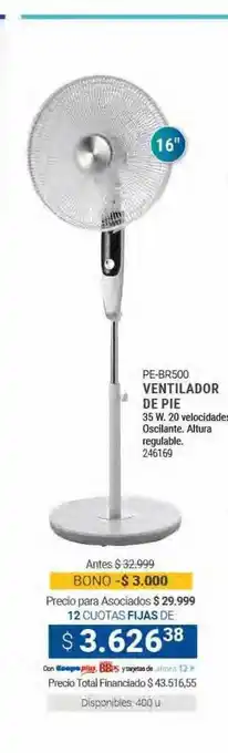 Cooperativa Obrera Pe-br500 ventilador de pie oferta