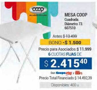 Cooperativa Obrera Mesa coop cuadrada oferta