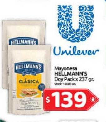 Cordiez Mayonesa hellmann's doy pack oferta
