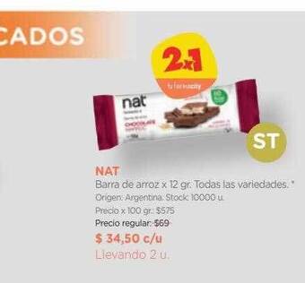 Farmacity Nat barra de arroz oferta