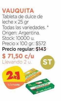 Farmacity Vauquita tableta de dulce de leche oferta