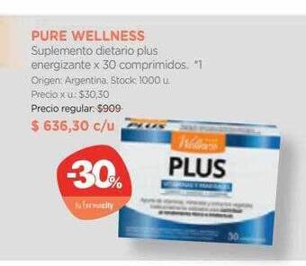 Farmacity Pure wellness suplemento dietario plus energizante oferta