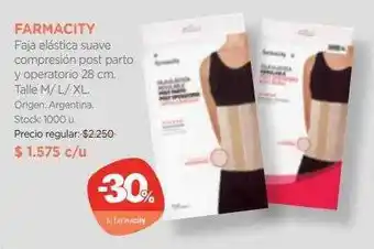 Farmacity Farmacity faja elástica suave compresión post parto y operatorio 28 cm oferta