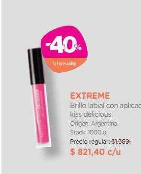 Farmacity Extreme brillo labial con aplicador kiss delicious oferta