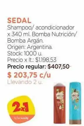 Farmacity Sedal shampoo acondicionador oferta