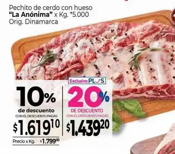 La Anonima Pechitode cerdo con hueso oferta