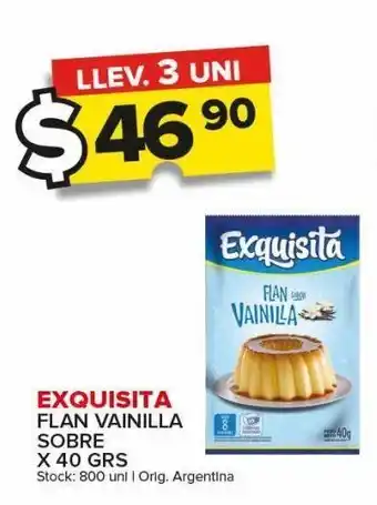 Carrefour Flan exquisita vainilla 40g oferta