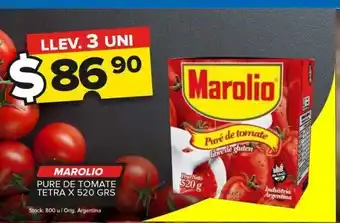 Puré de tomate marolio tetra x 520g