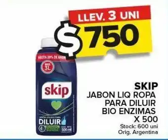 Carrefour Jabón líquido skip para diluir bio enzimasx 500cc oferta