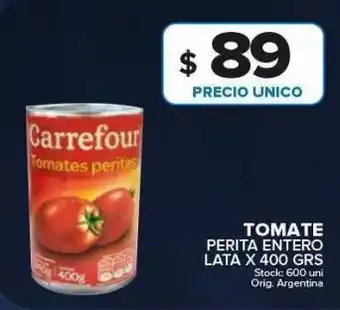 Carrefour Tomate perita carrefour entero lata x 400g oferta