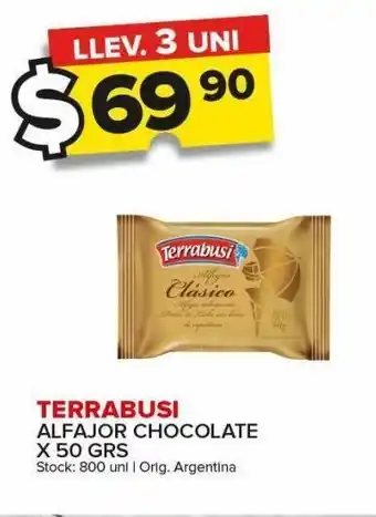 Carrefour Alfajor terrabusi chocolate 50g oferta