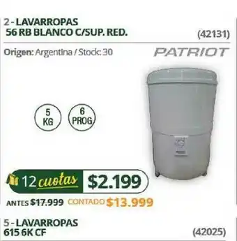 Hendel Lavarropas 56 Rb Blanco D Sup. Red. oferta