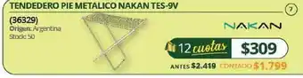 Hendel Tendedero Pie Metalico Nakan Tes-9v oferta