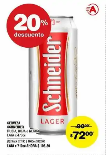 Atomo Conviene Cerveza Schneider x 473cc oferta