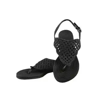 Coto Sandalias dama goma tejida triangular color negro talle 39 oferta