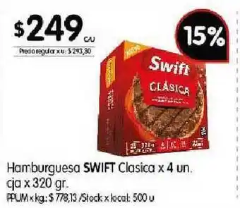 Disco Swift Hamburguesa Clasica 320gr oferta