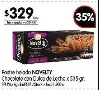 Disco Novelty Postre helado Chocolate con Dulce de Leche 535gr oferta