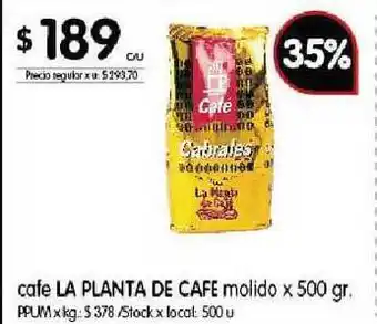 Disco La Planta De Cafe Cafe molido 500gr oferta