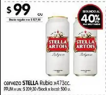 Disco Stella Cerveza Rubia 473cc oferta