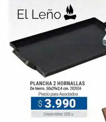 Cooperativa Obrera Plancha 2 hornallas el leño oferta