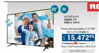 Cooperativa Obrera And55fxuhd smart tv hdmi x3 rca oferta