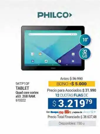 Cooperativa Obrera 94tp10f tablet philco oferta