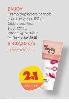 Farmacity Enjoy crema depiladora corporal con aloe vera oferta