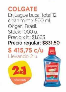 Farmacity Colgate enjuague bucal total 12 clean mint oferta