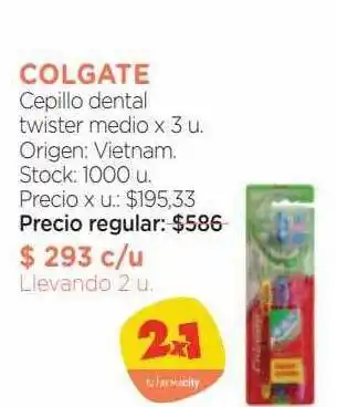 Farmacity Colgate cepillo dental twister medio oferta