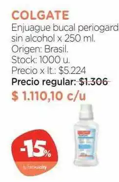 Farmacity Colgate enjuague bucal periogard sin alcohol oferta
