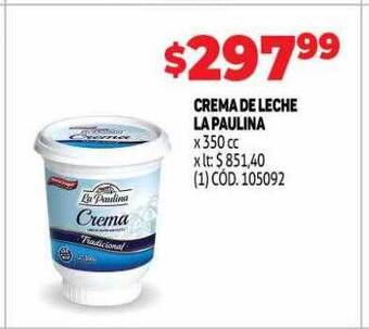 Makro Crema de leche la paulina oferta